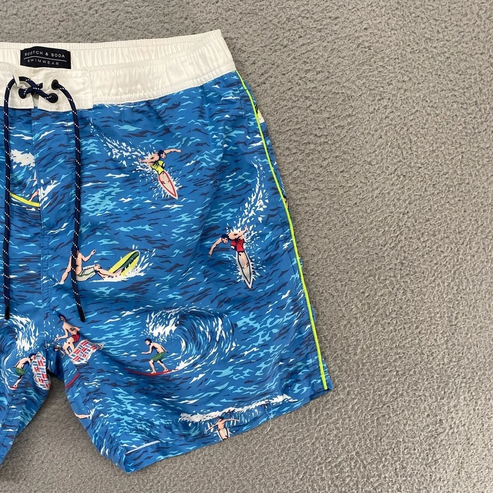 Scotch & Soda Swim Trunks Mens Medium Beach Surf Summer Vacation Mesh Lined‎